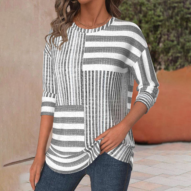 Van Aelen Amsterdam®| Gestreepte Blouse met Modieuze Twist