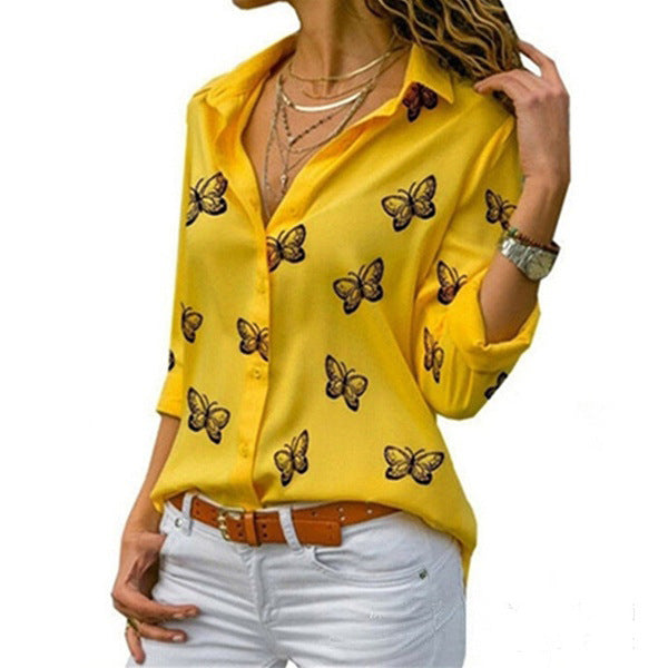 Van Aelen Amsterdam®| Losvallende blouse met vlinderprint