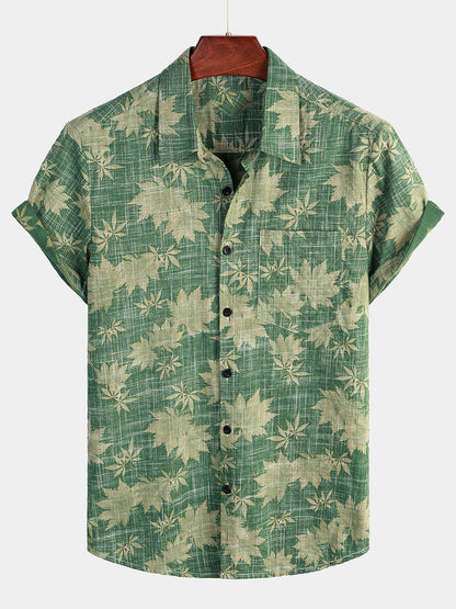Van Beeck Amsterdam®| Katoenen Hawaii Overhemd met Korte Mouwen