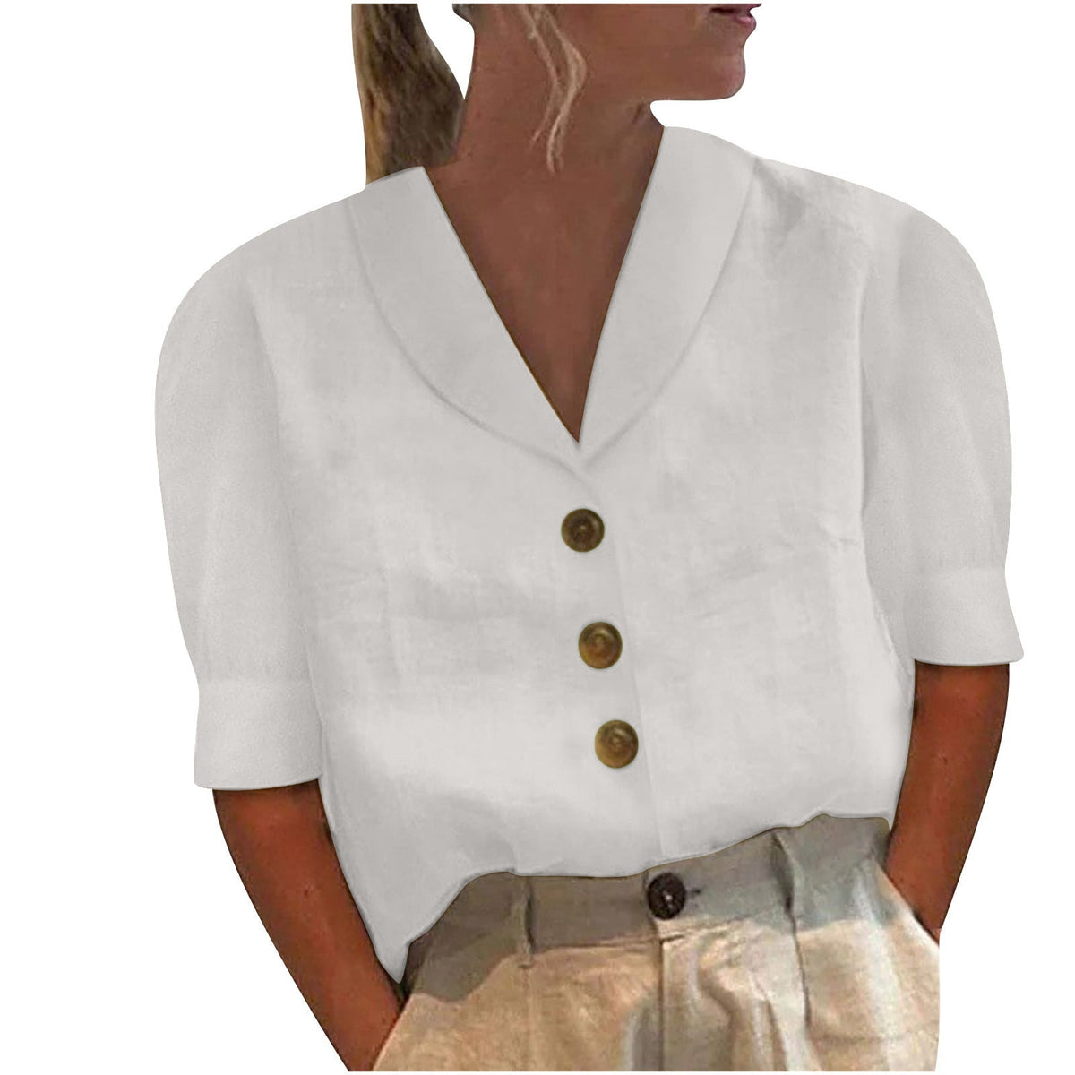 Van Aelen Amsterdam®| Knopblouse met Geknoopte Voorkant