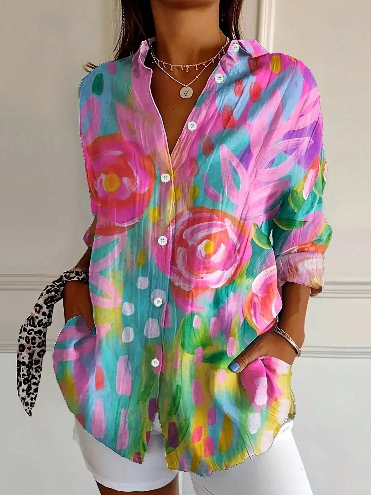 Van Aelen Amsterdam®| Kleurrijke blouse met speelse print