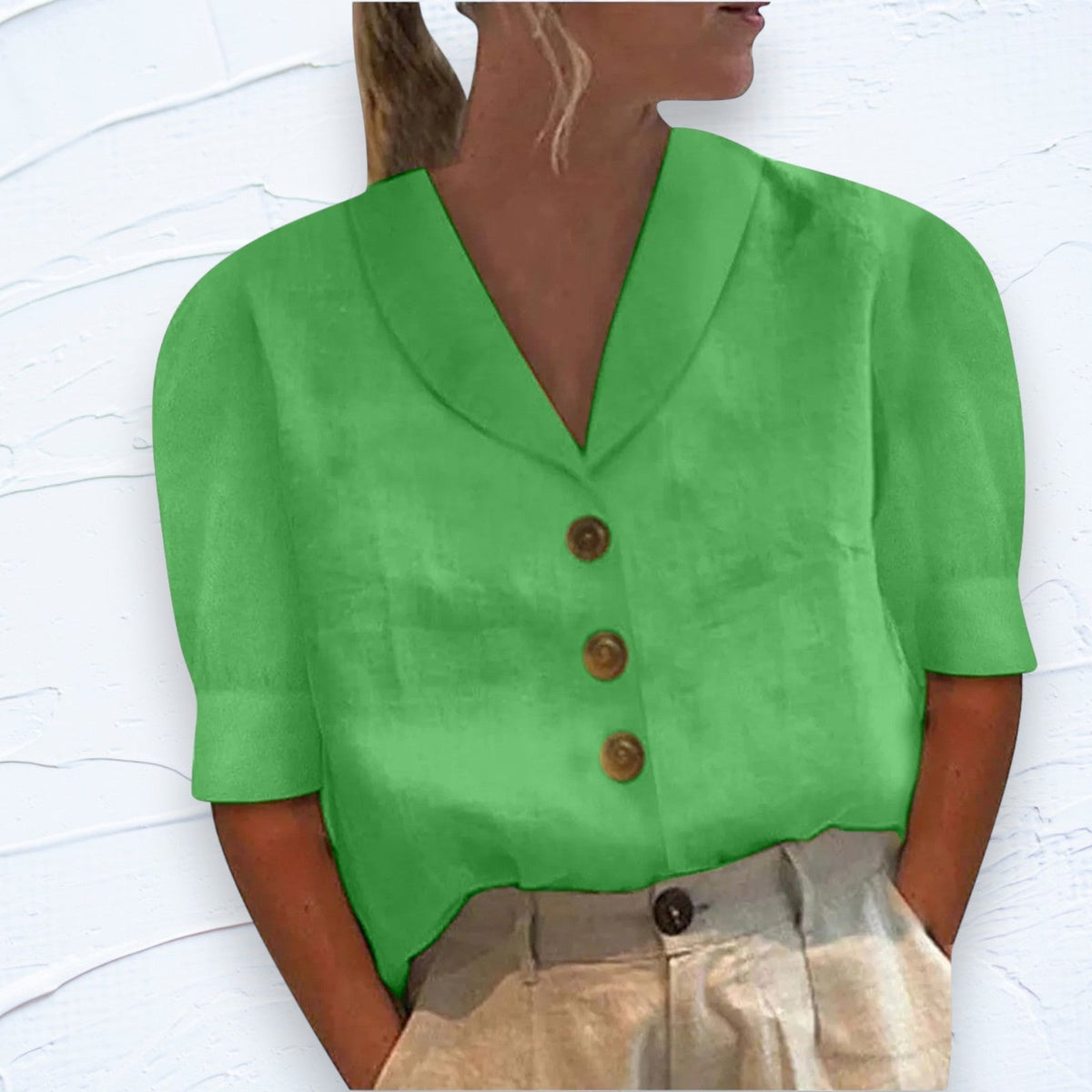 Van Aelen Amsterdam®| Knopblouse met Geknoopte Voorkant