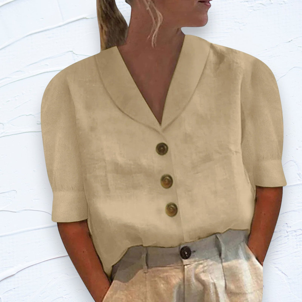 Van Aelen Amsterdam®| Knopblouse met Geknoopte Voorkant