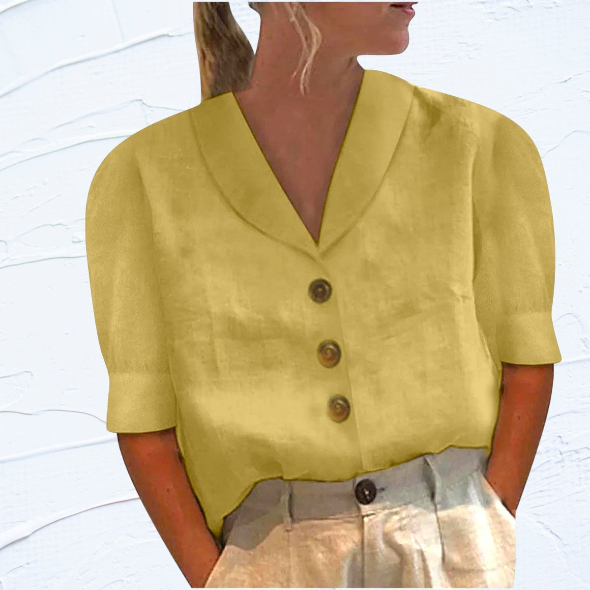 Van Aelen Amsterdam®| Knopblouse met Geknoopte Voorkant