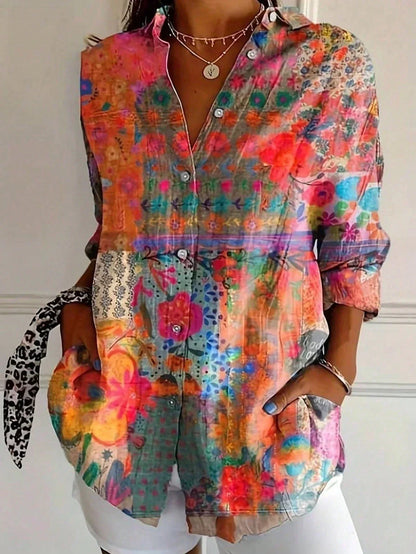 Van Aelen Amsterdam®| Kleurrijke blouse met speelse print