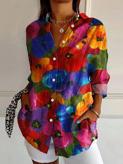 Van Aelen Amsterdam®| Kleurrijke blouse met speelse print
