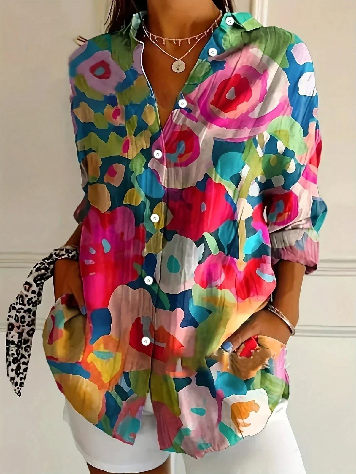 Van Aelen Amsterdam®| Kleurrijke blouse met speelse print