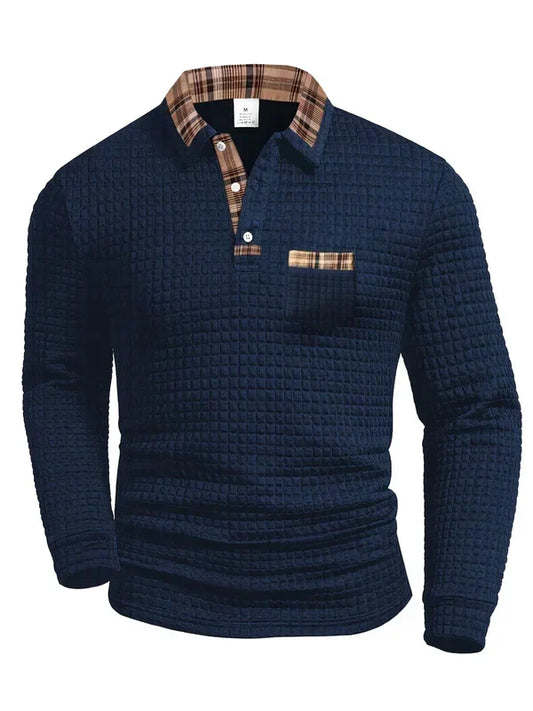 Van Aelen Amsterdam®| Comfortabele heren polo met lange mouw