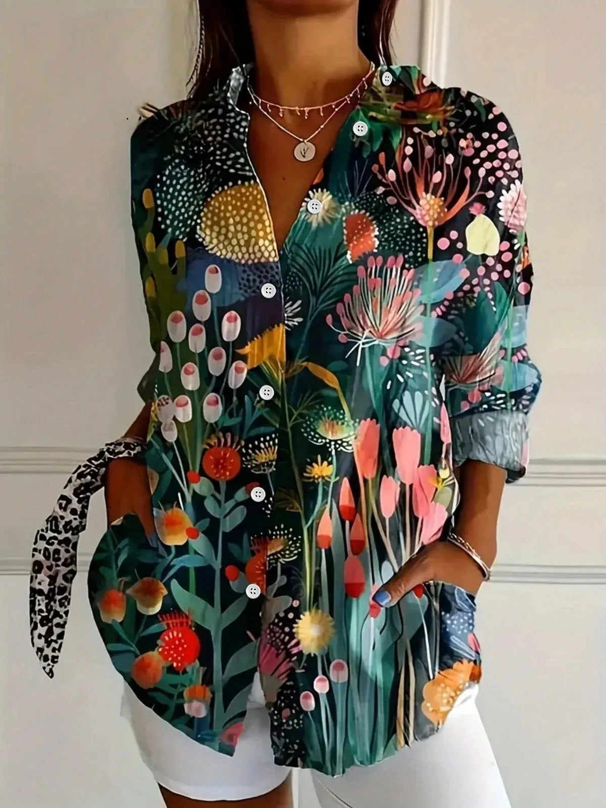 Van Aelen Amsterdam®| Kleurrijke blouse met speelse print