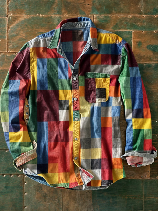 Van Aelen Amsterdam®| Comfortabel Patchwork Overhemd