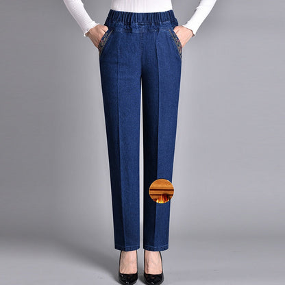 Van Aelen Amsterdam®| Damesjeans met zijzakken en elastische taille